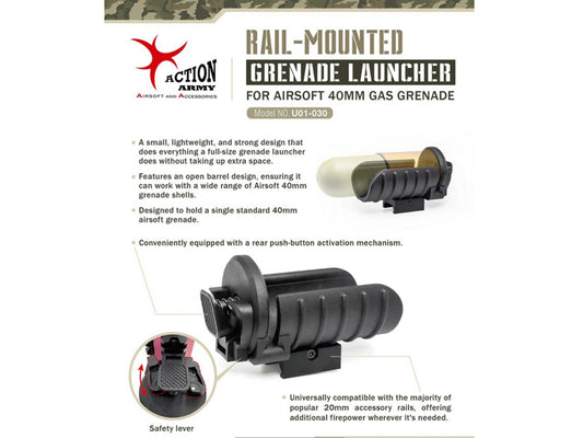 Action Army ピカティニー・レールマウント 40MM グレネードランチャー.