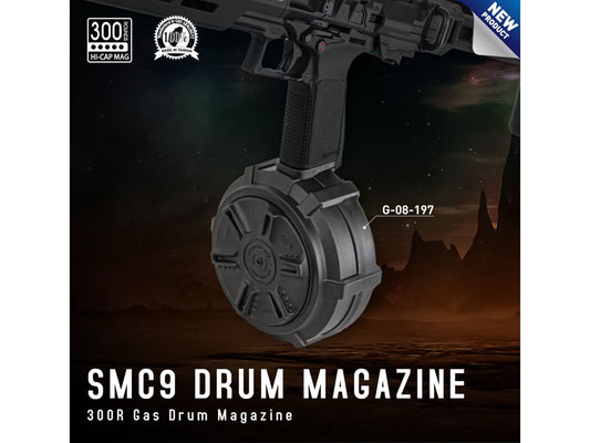 G&G SMC-9 / GTP-9 シリーズ ガスブローバック用 300連 ドラム マガジン.