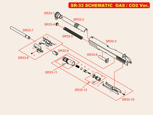【Original Parts】SRC Tokarev TT-33 Gas Blowback Handgun Parts.