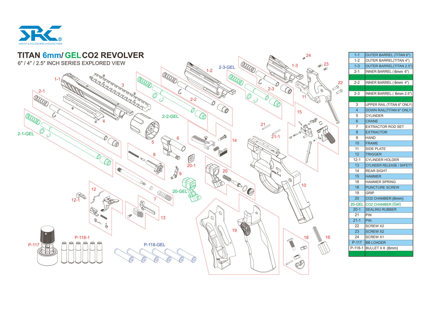 SRC TITAN CO2 Revolver Replacement Part.