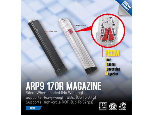 G&G ARP9 AEG Series F.C.C.M 170rds Long Magazine.