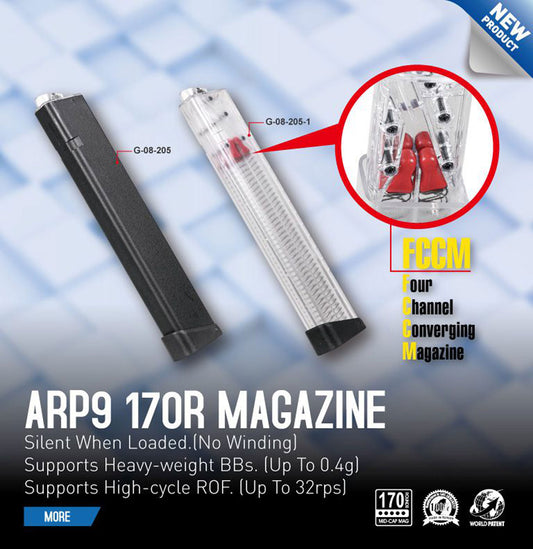 G&G ARP9 電動ガン用 F.C.C.M Transparent 68発 ショートマガジン.