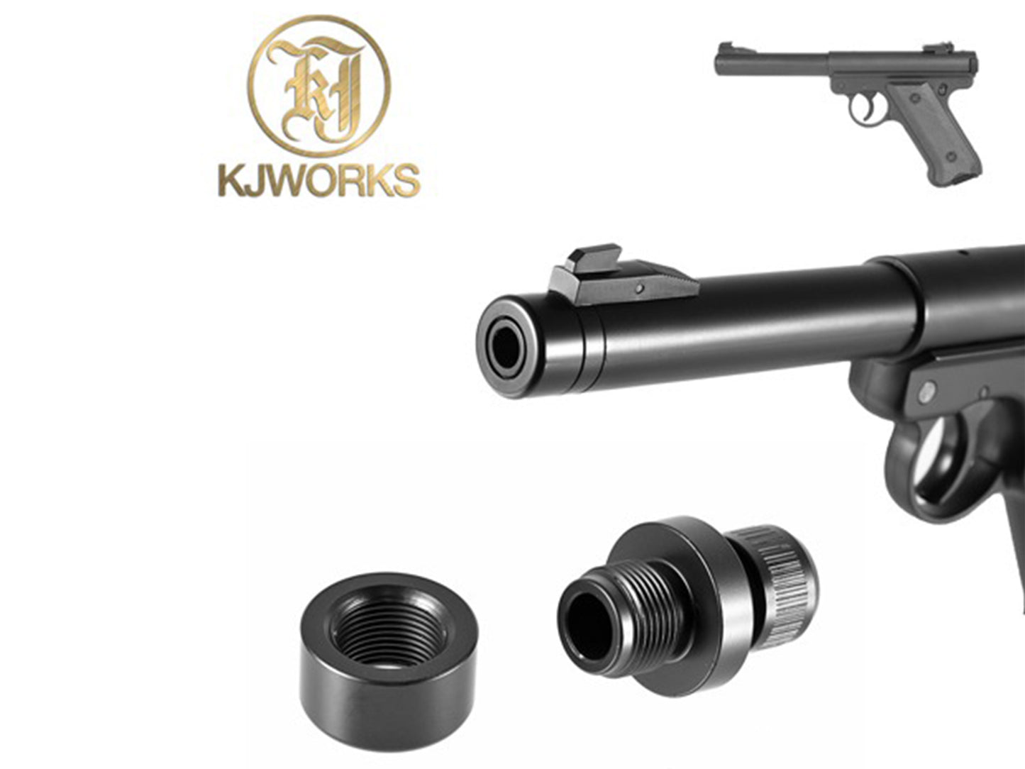 KJ Works MK1 バレル スレッド アダプター 14mm CCW。