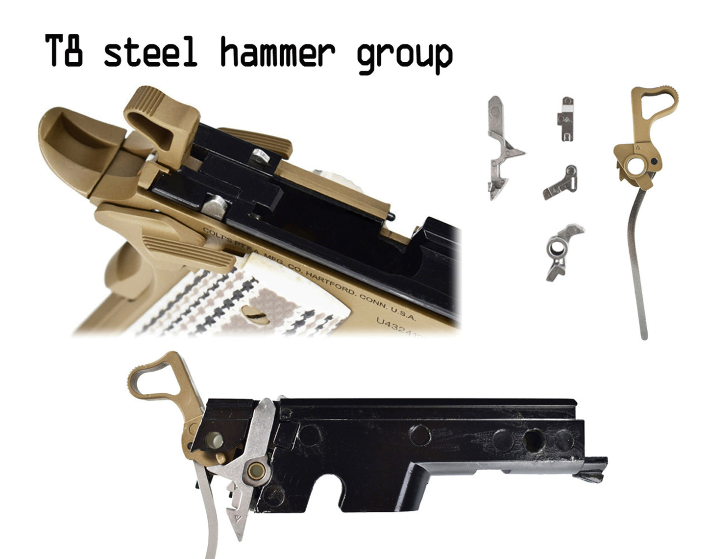 EMG CYBERGUN COLT Licensed コルト M45A1 ガスブローバック ハンドガン メタルパーツ セット.