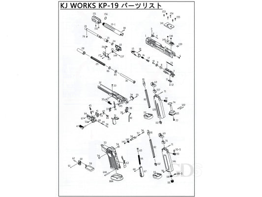 KJ WORKS KP-19 Hi-Capa 手槍 原廠備用零件.