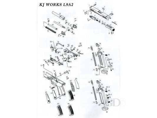 ASG | KJ Works STEYR L9A2 GBB Pistol Replacement Part.