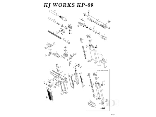 KJ WORKS KP-09 CZ 75 GBB Airsoft Pistol Replacement Part.