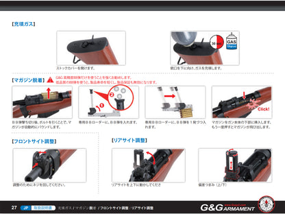 G&G LE4 リー・エンフィールド ガスライフル用 10発 弾薬型 スペアマガジン.