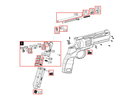 【純正部品】UMAREX Elite Force H8R GEN.2 6MM ガスリボルバー パーツ.