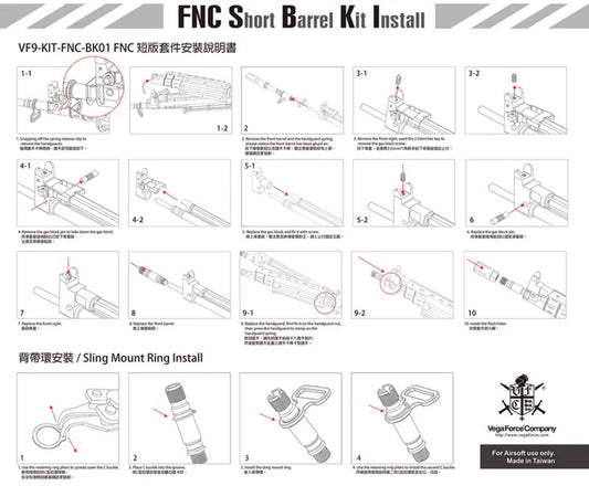 VFC FN Herstal Licensed FNC ガスブローバック用 ショート バレル キット.