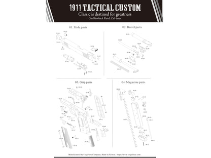 【純正部品】 VFC 1911 Tactical custom II キンバー ハンドガン パーツ.