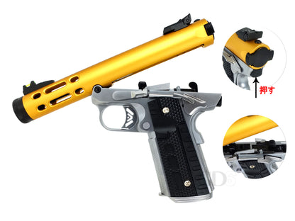 WE ギャラクシー Galaxy 1911 A シルバー フレーム Ver. ガスブローバック ハンドガン メタルパーツ セット.