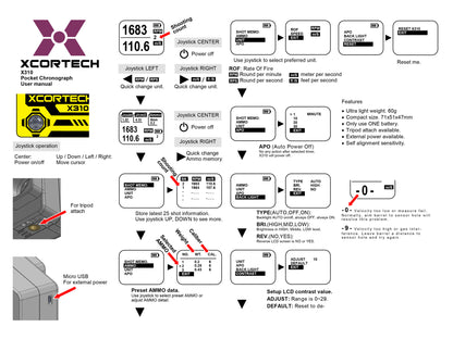 XCORTECH X310 ポケット高性能便携弾速計.